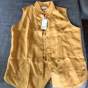 Yellow sleeveless top